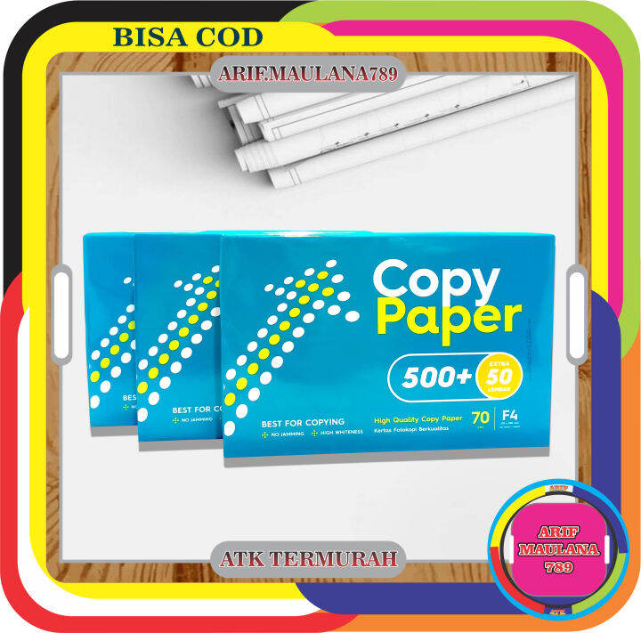 Copy Paper Kertas Hvs F4 70 Gsm Kertas Fotokopi Berkualitas Gratis 50