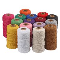 【YD】 3mm Cotton Cord Colorful Rope Twisted Macrame String Textile Wedding supply meters/roll