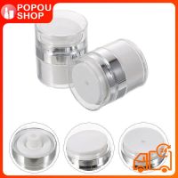 POPOUSHOP 2pcs ครีมใบหน้าที่ว่างเปล่าขวดสุญญากาศโลชั่นบำรุงรักษาขวดตู้เก็บครีมที่สามารถปรับแต่งได้