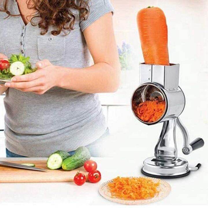 stainless-steel-cheese-grater-rotary-chopper-vegetable-shredder-salad-slicer-multi-use-hand-grater-grinder-5-blades