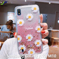 Jiefieหรูหราไหลของเหลวแสงดาวกรณีโทรศัพท์สำหรับSamsung Galaxy A10 / Samsung Galaxy M10 ดอกเบญจมาศสไตล์ใสซิลิโคนโทรศัพท์ปกหลัง