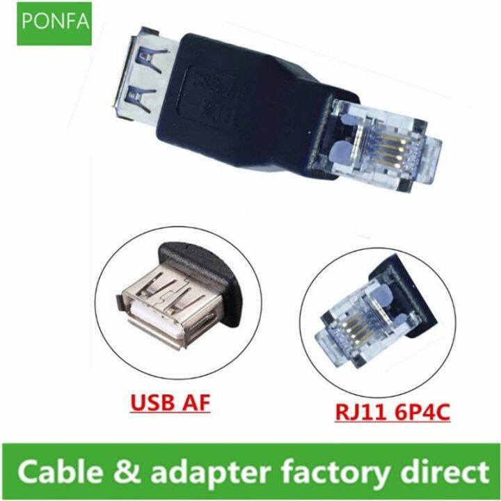USB 2.0 A Female To RJ11 4Pin 6P4C Male Network Phone