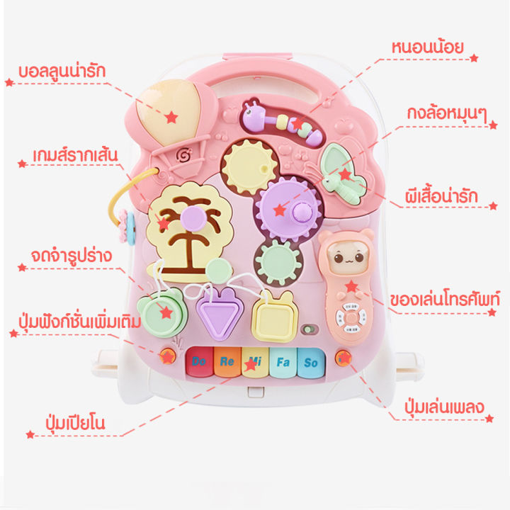 รถหัดเดิน-2in1-ปรับระดับได้-สีสดใส-แปรงร่างเป็นโต๊ะมหาสนุกได้