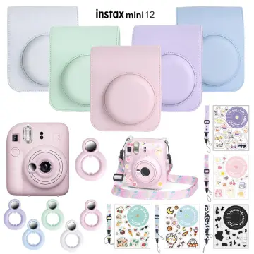 For Fujifilm Instax Mini 12 Transparent Camera Case Protective Carry Bag  Cover with Shoulder Strap Storage