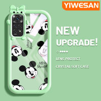 YIWESAN เคสสำหรับ Xiaomi MI Redmi Note 11 S Note 11 S Note 10S Poco M5s Note 11 SE เคสกระแสแฟชั่นแบรนด์ Mickey Softcase น่ารัก Tpu ใสกรอบสีเคสกันกระแทกกล้อง