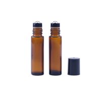 12pcs 10ml Amber Roll On bottle 10cc Amber Essential Oil Rollon bottle Small Glass Roller Container