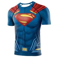 Mens Superhero Compression T-Shirt Men Short Sleeve Slim Tights Sportswear Quicky Dry Breathable Bodybuilding Fitness Clothing