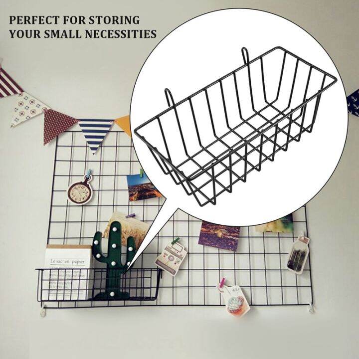 3-pieces-hanging-basket-straight-shelf-flower-pot-display-holder-for-wire-wall-grid-panel-bread-basket-iron-rack