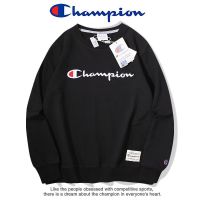 Cham-Pion ใหม่ผ้าฝ้ายโลโก้ปักฤดูใบไม้ร่วง/ฤดูหนาวเสื้อกันหนาวหมวก M-4XL เป็นเสื้อสวมหัวที่ตรงกันสำหรับผู้ชายและผู้หญิง