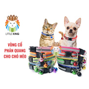Vòng cổ phản quang có chuông nhiều màu sắc cho chó mèo Little King pet shop