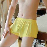 【cw】 FashionSilk Men Panties Ultra-thin Translucent Low-waistColorBoxers Shorts Trunks Men 39;sM-XXL