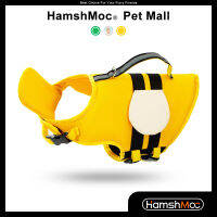 HamshMoc High Buoyancy Dog Life Jacket เสื้อชูชีพสุนัขสะท้อนแสงพร้อมที่จับกู้ภัยคอที่ถอดออกได้ Float Safety Flotation Ripstop Lifesaver สำหรับสุนัข