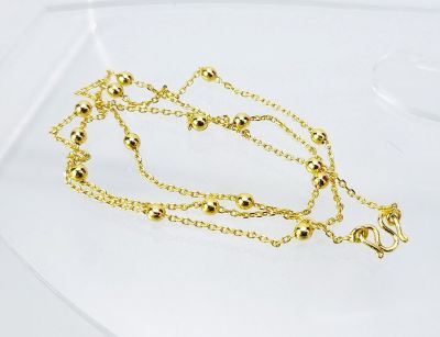 apata jewelry สร้อยคอ2 สลึง18นิ้ว ห่วงโซ่คั่นกลม2 สลึง 18นิ้ว สร้อยคอไม่ลอก ทองหุ้ม ทองชุบ สร้อยชุบเศษทองแท้เยาวราช ชุบทองแท้96.5% ไม่ลอกไม่ดำ