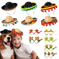 3/6/9Pcs Sombrero Headbands Hat Party Costume Mexican Hat Cinco De Mayo Accessories Mexican Theme Decoration Fiesta Party Favors