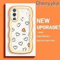 เคส Chenyyka สำหรับ VIVO Y76 5G เคส Y74s Y76s 5G แฟชั่น Little Love Heart ดีไซน์ใหม่ขอบครีมกันกระแทกแบบใสนุ่มเคสโปร่งใสลายกล้องถ่ายรูปเคสมือถือเรียบง่ายอ่อนโยนป้องกัน