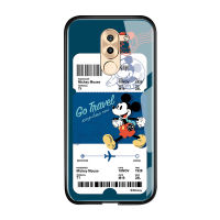 UCUC เคสโทรศัพท์เคสสำหรับ Huawei Mate 9 Lite Honor 6X ปลอก Creative การ์ตูนเที่ยวบินตั๋ว Minnie Mouse โดนัลด์เดซี่เป็ด Glossy กระจกเทมเปอร์ฝาหลังปลอก