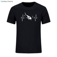 New Heartbeat Helicopter T Shirt Summer New Men Short Sleeve O Neck T-shirt Cotton Pilot Man Clothing Shirts Tops XS-4XL-5XL-6XL