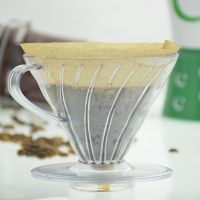 V60 Coffee Dripper ดริปเปอร์กาแฟ กรวยดริปกาแฟ  พลาสติก ใส ขนาด 01/02 สำหรับทำกาแฟดริป