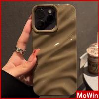 Mowin - เข้ากันได้สำหรับ เคสไอโฟน เคสไอโฟน11 เคส สำหรับ iPhone เคสนิ่ม Rระลอกสเตอริโอ แบบมันเงา กันกระแทก สีน้ำตาล สีม่วง สีดำ สีขาว