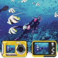 Underwater Camera for Snorkeling Waterproof 2.7K 24MP Digital Camera HD Rechargeable Camera With Dual Screen for Camping