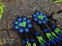 Kalindi EADED EARRINGS IN MEXICAN HUICHOL STYLE ต่างหูลูกปัดสไตล์เม็กซิกันฮูโชล