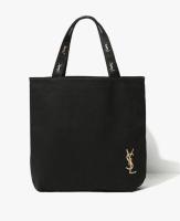 กระเป๋าผ้า YSL Black Tote Bag Embroidered Gold Logo Zip Closure GWP แท้!! สินค้ามีพร้อมส่งในไทยค่ะ