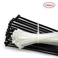 100pcs Self-Locking Nylon Tie Cable Zipper Fastening Plastic Fixation Black White Organiser Fasten Cable Wire Cable Zip Ties Cable Management