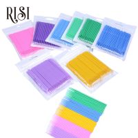 ✒✢ RISI Wholesale Disposable Micro Swabs Eyelash Cotton Swab 100 Pcs/Bag Micro Swabs Lash Applicator Eyelash Extensions Brushes