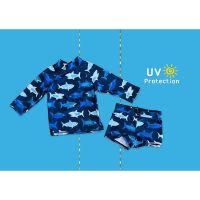 ☑️ [2-3Y] Shark 2 Pc Swim Set UV Protection ชุดว่ายน้ำเด็ก ป้องกันแสงแดด