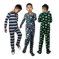 Childrens polar fleece boys and girls one-piece romper with feet one-piece romper warm pajamas spring, autumn and winter feet