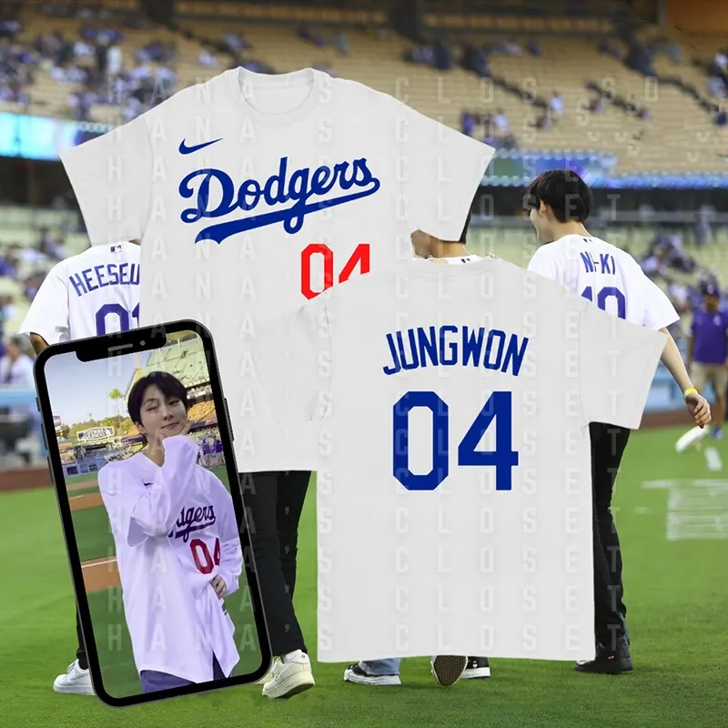 ✿ drthgjhgj Dodgers Jersey Customized Inspired T Shirt - Heeseung