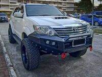 กันชนหน้าออฟโรด Fortuner champ 2012-2014 แบบเต็ม TW มีไฟ LED 4 ตัว กันชนหน้าเหล็ก Fortuner champ front off road bumper bull bar