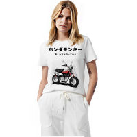 เสื้อยืดคุณภาพดี  เสื้อยืด พิมพ์ลาย Honda Monkey japan kanji DISTRO สไตล์ญี่ปุ่นS-5XL