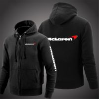 McLaren เสื้อแจ็คเก็ตมีฮู้ดแฟชั่นลำลองเสื้อกันหนาวผ้าคอตตอนขนแกะเสื้อสวมศีรษะใส่สบายลำลองพิมพ์ลายโลโก้2023