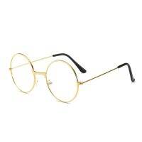 【cw】 Vintage Glasses Round Metal Frame Super Light Eye Glasses Preppy Style Clear Lens Game Eyewear Reading Eye Protection Chic ！