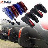 【CC】 4pcs Car Rear Strip Spoiler Diffuser Splitter Scratch Protector Carbon Winglets Skirt Extension