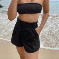 FIDUCIA BANGKOK - Bahamas Linen Shorts Black : กางเกงขาสั้น ลินิน รุ่น บาฮามาส สีดำ