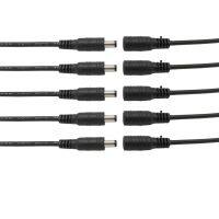 5/10ชิ้นสีดำ5.5X2/1.1สายสายเชื่อมต่อสัญญาณปลั๊กแบบ Mm DC 12V ตัวผู้ตัวเมีย5.5*2.1อะแดปเตอร์ DC สำหรับไฟแถบไฟ LED 5050 3528