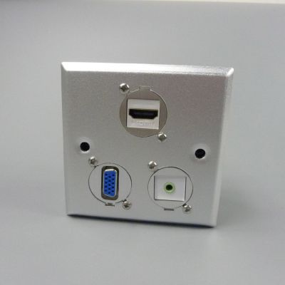 【cw】 hdmi 3.5mm audio aluminum wall plate with female to connector ！