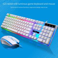 Gaming Keyboard RGB Backlight 1600dpi Mouse PC Keyboard Useful Wired Keyboard