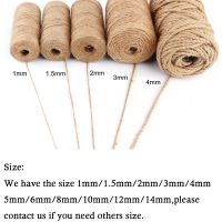 ；【‘； 10~50Meters Diameter 6/8/10/12/16Mm Natural Jute Twine Vintage Jute Rope Craft Sewing DIY Gift Wrapping Wedding Party Home Decor