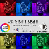 LED ไฟกลางคืนศูนย์รูปโคมไฟ3D สำหรับห้องนอนตกแต่งแสงอะนิเมะของขวัญที่รักในสองโคมไฟ