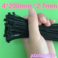 100Pcs  DS115Y 4*200mm 2.7mm black Factory Standard Self-locking Plastic Nylon Cable Ties Wire Zip Tie High Quality On Sale Cable Management