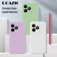 ROAZIC ฝาครอบกล้องซิลิโคนเหลวสำหรับ Realme C51 NFC ขอบสี่เหลี่ยมเคสนิ่มใส่โทรศัพท์