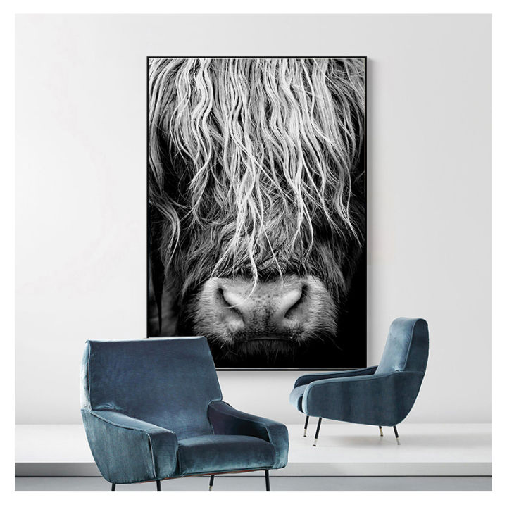 cattle-print-on-canvas-wall-art-pictures-animal-painting-for-living-room-home-decor-modern-abstract-scottish-highlander