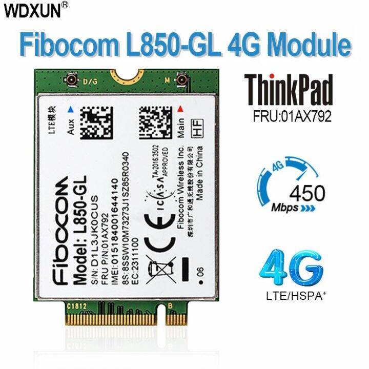 Fibocom L850-GL M.2 Card 01AX792 4G LTE Wireless Module Lenovo ThinkPad ...