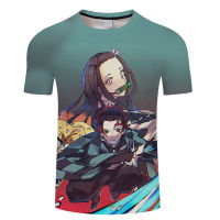 Demon Slayer 3D เสื้อยืดสำหรับผู้ชายผู้หญิงเด็กแขนสั้นพิมพ์เสื้อยืด Anime Top Family Tee เสื้อ Summer