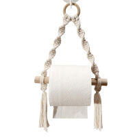 Toilet Paper Holder Vintage Towel Hanging Rope Bathroom Ho Nordic Organizer Punch Free Tapestry Macrame Home Decoration Rack