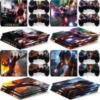 ☢ Marvel Iron Man Vinyl Skin Sticker for PlayStation4 PS4 P S 4 Pro Console 2 Controllers Decal Cover Film Para Game Accessories