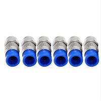 Rg6 F Type Connector Coax Coaxial Compression Fitting 60 Pack (Blue)